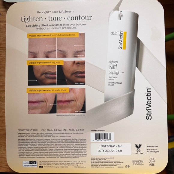 Strivectin 1 oz and 0.5 oz Tighten & Lift Peptight Face Lift Serums Brand New - Picture 3 of 7